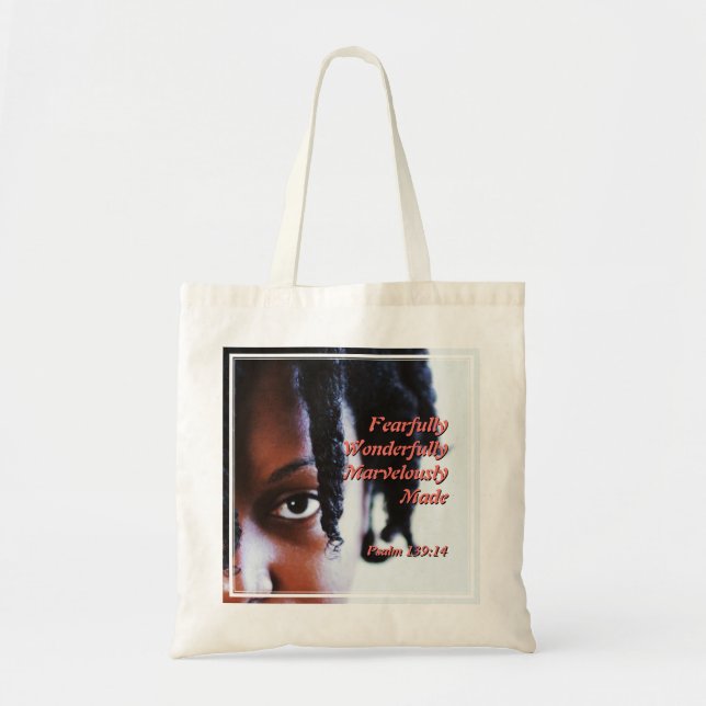 Tote Bag Femme de couleur | Verse de la Bible chrétienne (Devant)