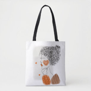 Tote Bag Femme de mode : Lignes noires Graphiques