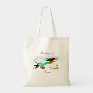 Tote Bag Femme d'honneur de brune à queue verte