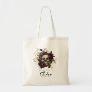 Tote Bag Femme d'honneur Fourre-tout Gothique Crâne Bourgog
