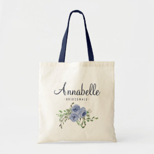 Tote Bag Femme d'honneur Rustique Florale Personnalisée
