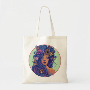 Tote Bag Femme d'Imaginaire Boho avec cheveux floraux