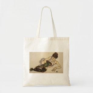 Tote Bag Femme étendue d'Egon Schiele- avec les bas verts