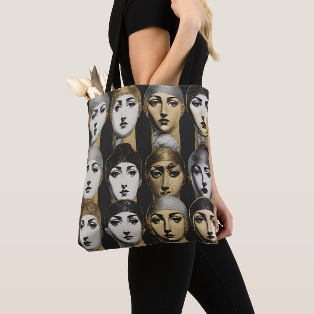 Tote Bag Femme face or noir blanc design Fourre-tout (De près)