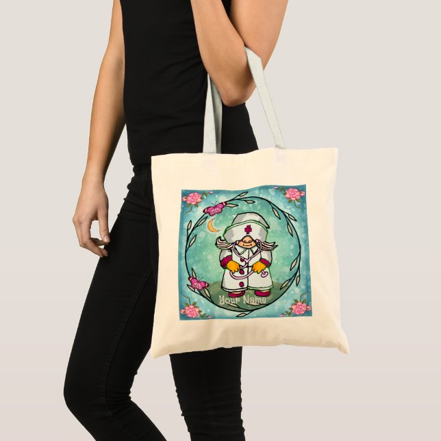 Tote Bag Femme infirmière gnome (Devant (produit))