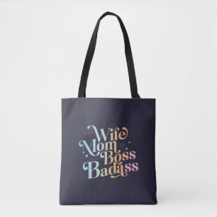 Tote Bag Femme Maman Boss Badass Drôle Sarcastique Fête des