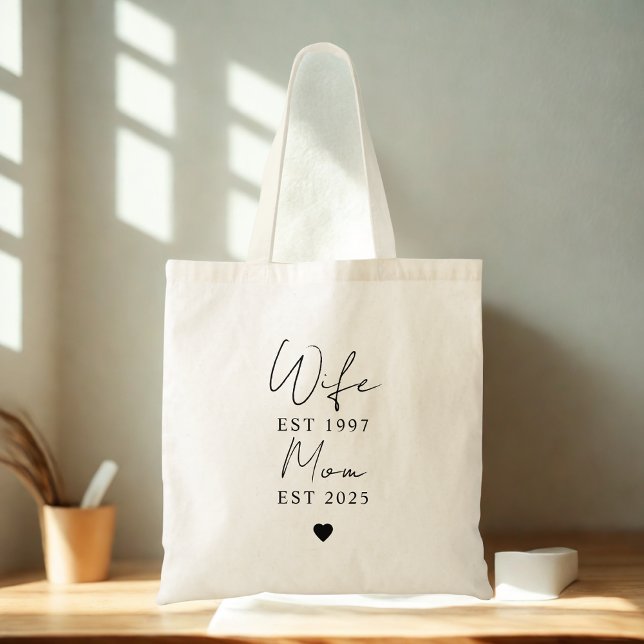 Tote Bag Femme Maman EST 2025 | Cadeau personnalisé Nouveau (Créateur téléchargé)