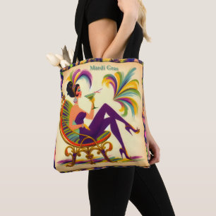 Tote Bag Femme Martini Mardi Gras Rétro Milieu de Siècle 60
