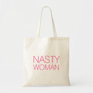 Tote Bag "femme méchante" rose chaud, magenta, fuchsia, bl