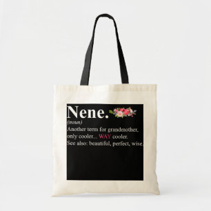 Tote Bag femme nene définition mignonne grand-mère fleur fl