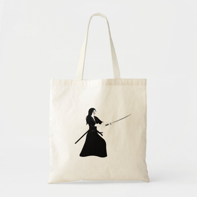 Tote Bag Femme Samurai guerrière avec épée (Devant)