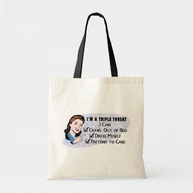 Tote Bag Femme sarcastique de Funny Retro 50's : Triple Men (Devant)