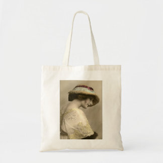 Tote Bag femme victorienne casquette robe perlée