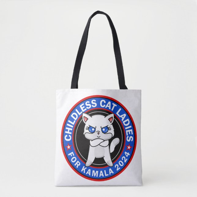 Tote Bag Femmes de chats sans enfants pour Kamala Democrats (Devant)