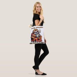 Tote Bag Fente cosy Sirotant Une Illustration De Café Chaud