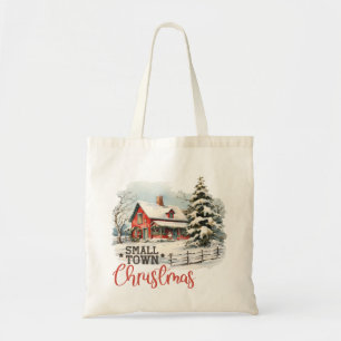 Tote Bag Ferme de Noël rustique de petite ville