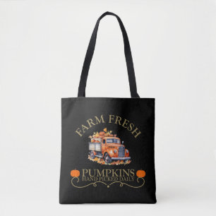 Tote Bag Ferme d'eau douce citrouilles feuilles automne aut