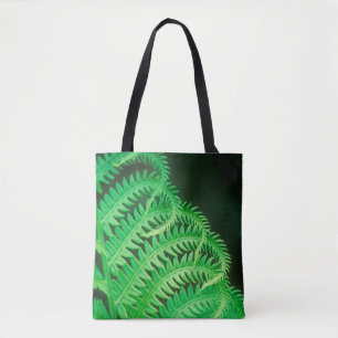 Tote Bag Fermer la foune verte sur fourre-tout noire
