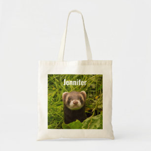 Tote Bag Ferret Brown dans l'herbe