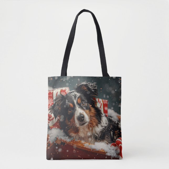 Tote Bag Festival de Noël des chiens bergers australiens (Devant)