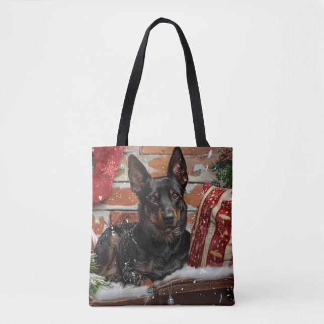 Tote Bag Festival de Noël des chiens Kelpie australiens (Devant)