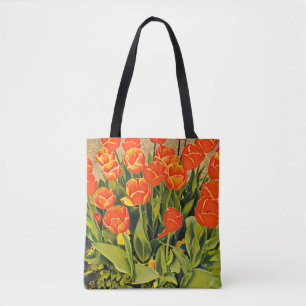 Tote Bag Festival floral moderne des tulipes