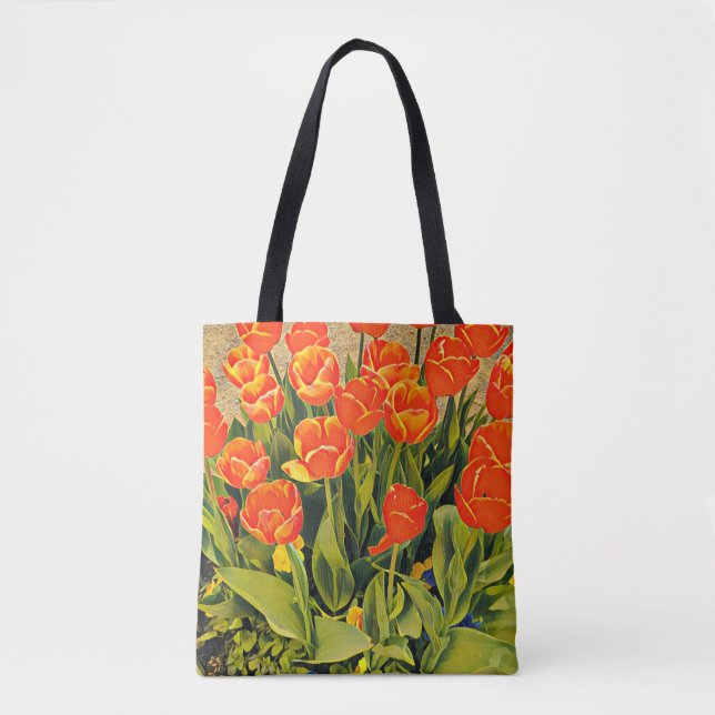 Tote Bag Festival floral moderne des tulipes (Devant)