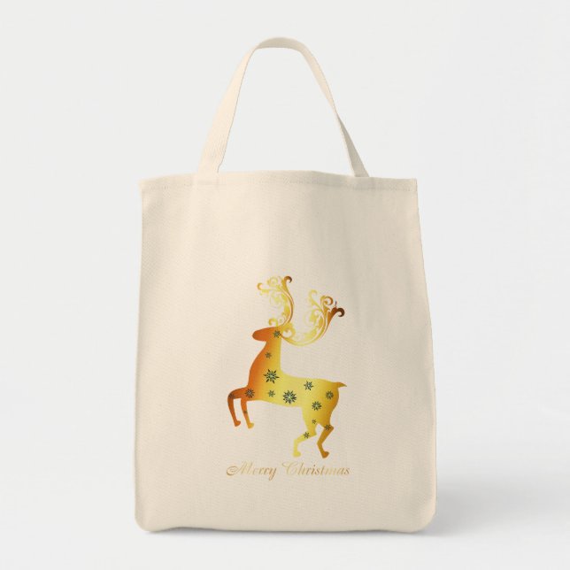Tote Bag Festive Reindeer Noël - Parfait pour les vacances  (Devant)