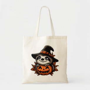 Tote Bag Festivité Citrouille Halloween Sloth