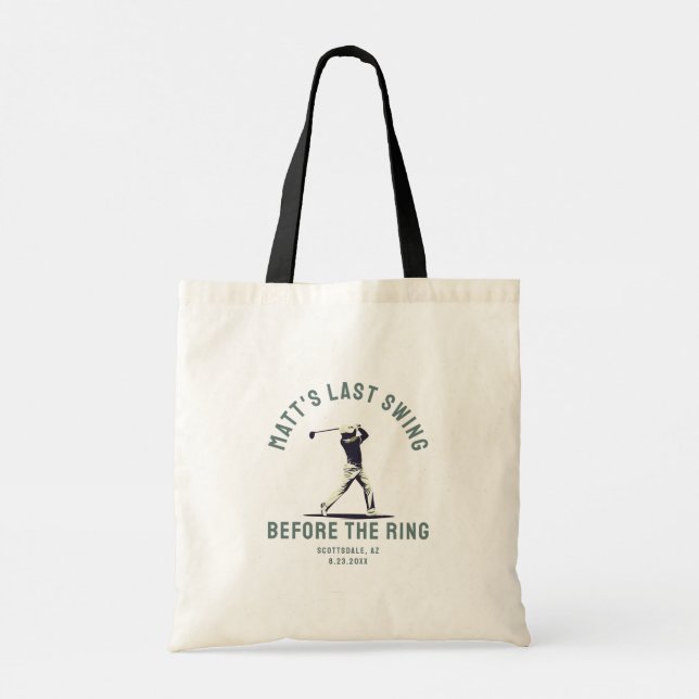 Tote Bag Fête De Bachelor Personnalisée Favoriser Golf Voya (Dos)