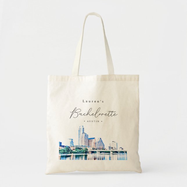 Tote Bag Fête de bachelorette personnalisée Austin Skyline (Devant)