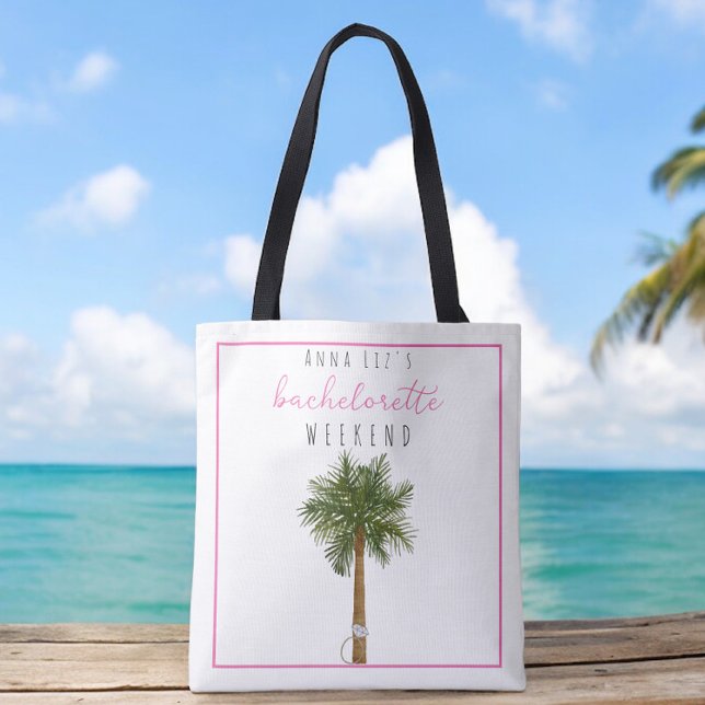 Tote Bag Fête de bachelorette Tropicale Personnalisée Favor (Créateur téléchargé)