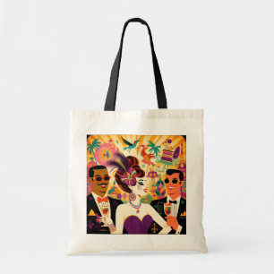 Tote Bag Fête de Cocktail Mardi Gras du Milieu du Siècle