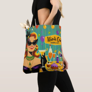Tote Bag Fête de cocktail rétro des années 50 Mardi Gras