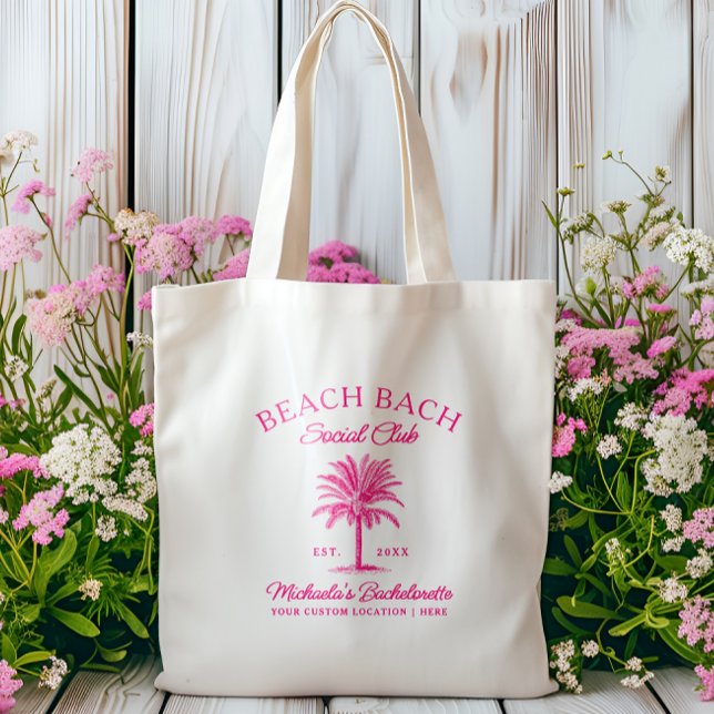 Tote Bag Fête de Fille de Bachelorette Tropicale de Plage P (Créateur téléchargé)