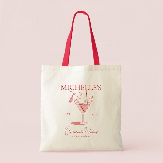 Tote Bag Fête de Fille de Cocktail Rétro (Créateur téléchargé)