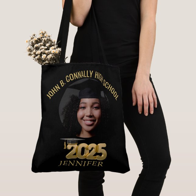 Tote Bag Fête de graduation photo moderne et élégant (De près)