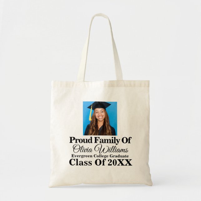 Tote Bag Fête de graduation photo moderne et élégant (Devant)