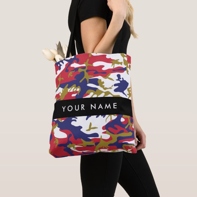 Tote Bag Fête de l'Indépendance Camouflage Votre nom Person (De près)