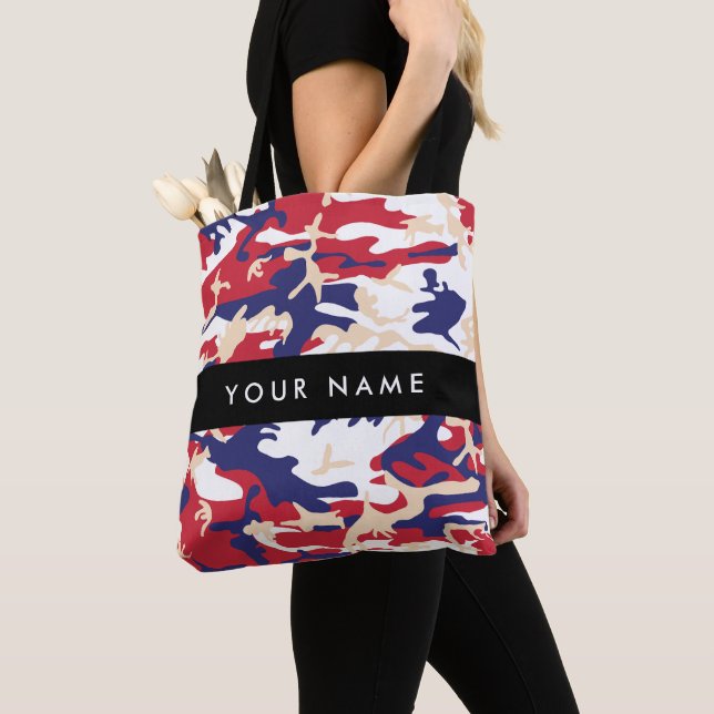 Tote Bag Fête de l'Indépendance Camouflage Votre nom Person (De près)