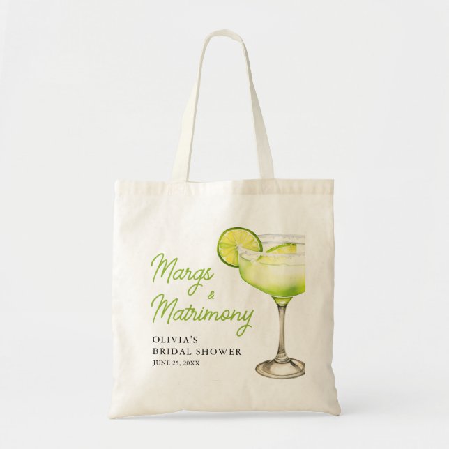 Tote Bag Fête de mariage avec cocktail Modern Margs & Matri (Devant)