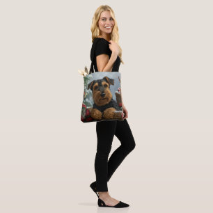 Tote Bag Fête de Noël du chien Airedale