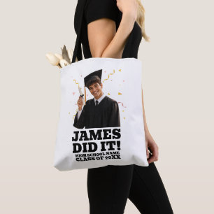 Tote Bag Fête de remise de diplômes personnalisée et amusan