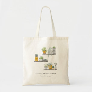 Tote Bag Fête des mariées botanique feuillu à pots rustique