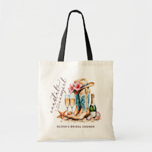 Tote Bag Fête des mariées d'aquarelle moderne Coastal Cowgi