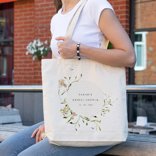 Tote Bag Fête des mariées de germe florale de prairie molle
