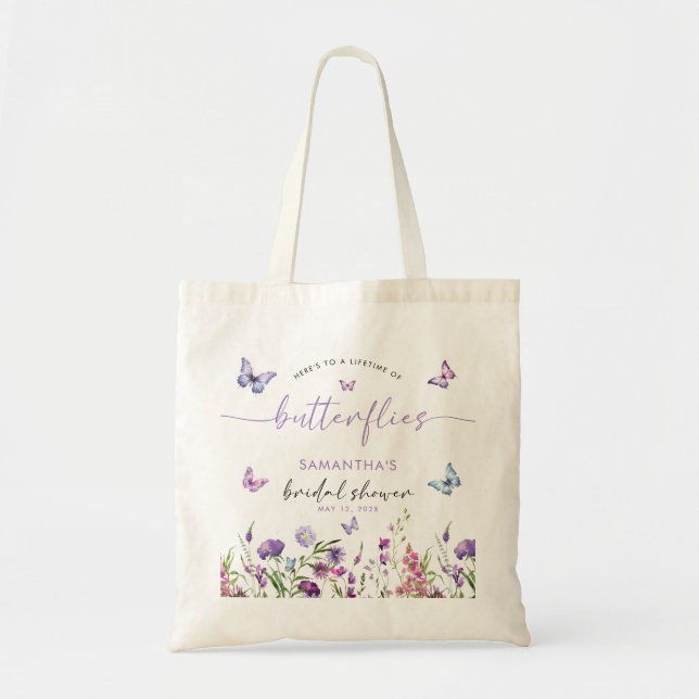 Tote Bag Fête des mariées de papillons moderne Affiche de b (Devant)