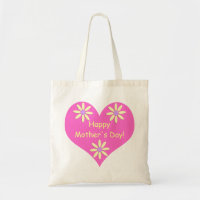 Fête des mères Coeur rose et Fleurs jaunes