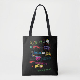 Tote Bag Fête des mères  Fort, courageux et sans peur