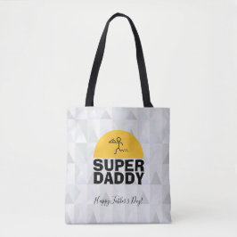 Tote Bag Fête des pères Design moderne "SUPER DAD" tendance